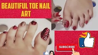 Red Colour Toe Nail Polish And Nail Art Designs Ideas/ Beautiful Feet With Red Nail Art