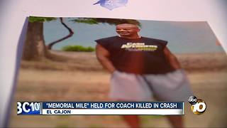 "Memorial Mile" held for coach killed in crash