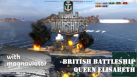 World of Warships Gameplay - A Royal Spanking. The British Battleship Queen Elizabeth.