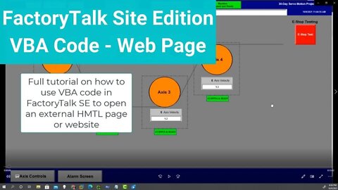 FactoryTalk Site Edition VBA Code for an External HTML Web Page