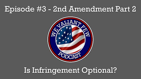 Ep-3: The 2nd Amendment - Is Infringement Optional? Part 2/2 - We Valiant Few Podcast