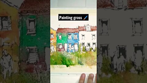 watercolour hacks: painting grass #shorts