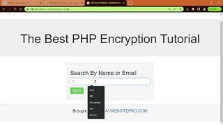 PHP Data Encryption and Decryption In MySQL