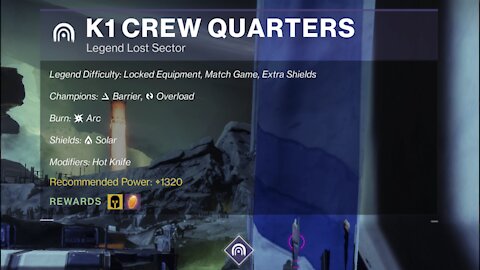 Destiny 2 Legend Lost Sector: The Moon - K1 Crew Quarters 12-7-21