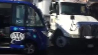 Driverless shuttle involved in crash