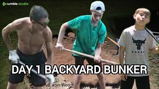 Backyard Bunker Construction: 6 Hours in 2 minutes | Day 1