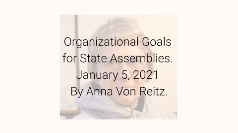 Organizational Goals for State Assemblies January 5, 2021 By Anna Von Reitz