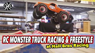 RC Monster Truck Racing & Freestyle At Hall Brothers Racing Shop - Home of the Raminator