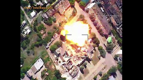 Russian Bomb Dispatches Ukrainian Military Vehicle