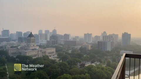 Haze and smog over Winnipeg as hot streak continues