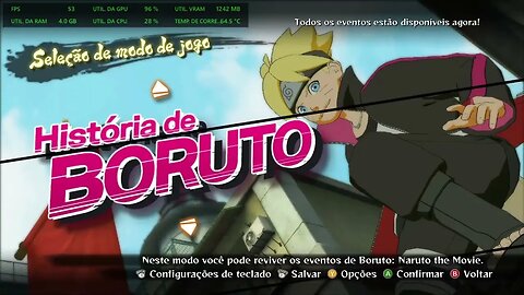 Naruto Shippuden Ultimate Ninja Storm 4 no Lenovo Ideapad 3 com AMD Ryzen 5500U e Radeon Vega 7