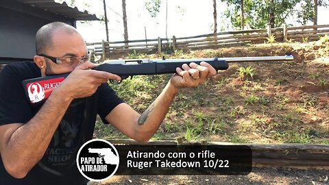 Atirando com o rifle Ruger Takedown 10/22 calibre .22 LR