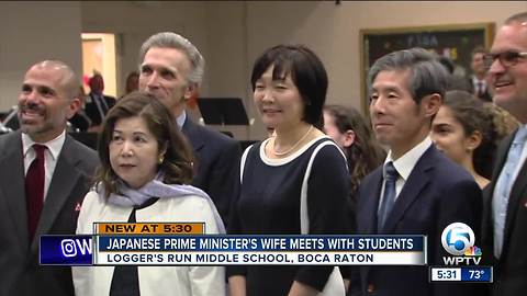 Japanese Prime Minister's wife meets with Boca Raton students