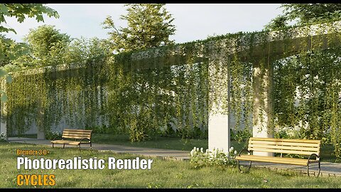 How to Create a Photorealistic Green Seating Area in Blender || CYCLES.