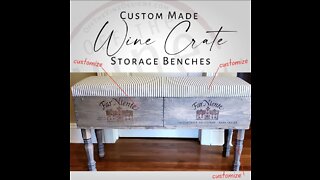 Custom Wine Crate Storage Benches