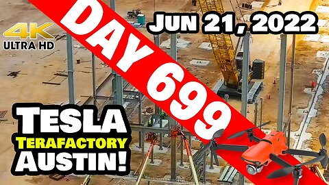 CATHODE AREA HAS GONE VERTICAL AT GIGA TEXAS! - Tesla Gigafactory Austin 4K Day 699 - 6/21/22-Tesla