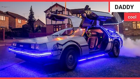 Back to the Future superfan restores DeLorean for 80k - and uses it to drop his kids off to school