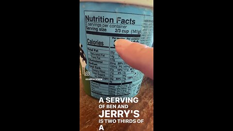 Ice cream serving size, what??