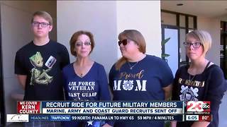 Local motorcycle riders escort military recruits to basic training