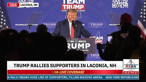 End of Trumps Speech Laconia, New Hampshire - 1/22/24