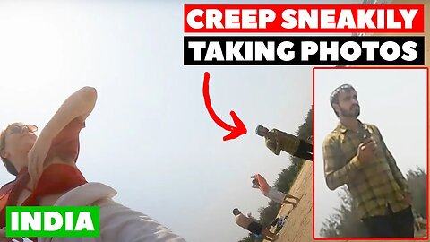 Creepy INDIAN GUY caught taking photos of foreign girl undressing at Goa beach 🇮🇳