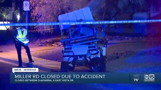 Crash involving golf cart causes road closure