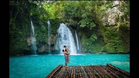 Jumping from Dodiongan waterfall in the Philippines
