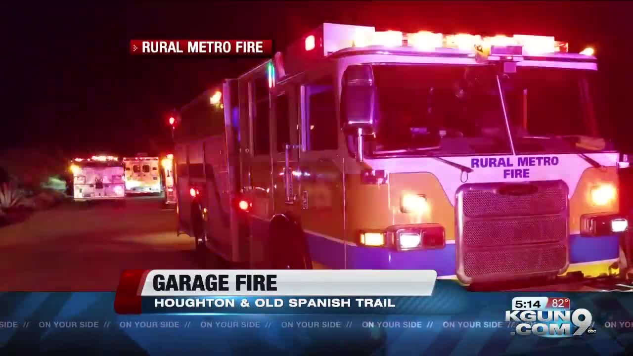 Rural Metro Fire responds to garage in flames