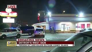 Person hit and killed outside coney island in Detroit