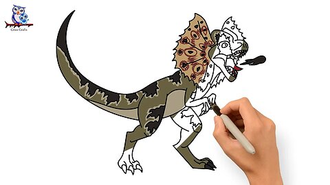 How to Draw Dilophosaurus Dinosaur - Jurassic Park