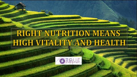 RIGHT NUTRITION MEANS HIGH VITALITY AND HEALTH | True Pathfinder