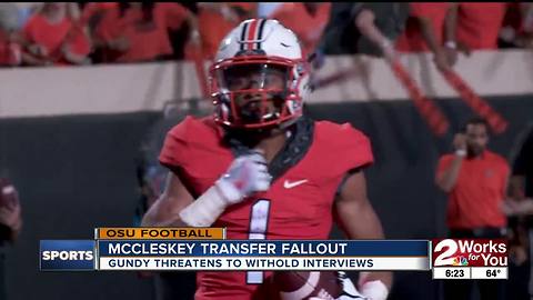 Mike Gundy doesn't want players answering questions about Jalen McCleskey transfer
