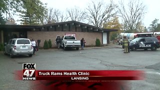 Truck slams into medical clinic