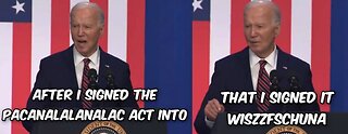 Biden Ends His Senile Speech By Remembering When He Signed The ‘Pacanalalalac’ Act Into Law