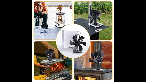 6 Blades Heat Powered Stove Fan Log Wood Burner Eco-fan Quiet Fireplace Fan