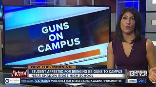 Student arrested for bringing BB guns on campus