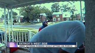 Army vet robbed while sitting on porch on Detroit's west side
