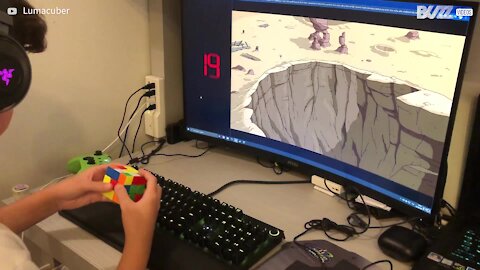 Boy solves Rubik's cube in under 10 seconds