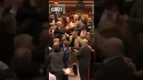 HUGE BRAWL ERUPTS in Kosovo parliament #WorldNews #WorldPolitics #Kosovo