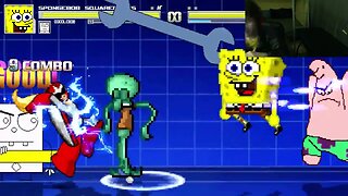 SpongeBob SquarePants Characters (SpongeBob, Squidward, And DoodleBob) VS Proto Man In A Battle