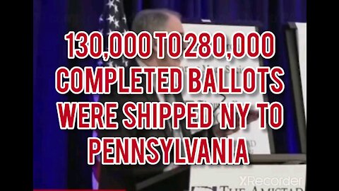 UP TO 280,000 COMPLETED BALLOTS SHIP NY TO PENNSYLVANIA ARE MISSING!