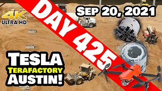 Tesla Gigafactory Austin 4K Day 425 - 9/20/21 - Giga Texas - DRIVE UNIT FOOTERS & BORING UPDATE!