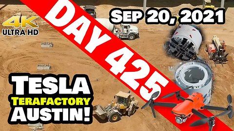 Tesla Gigafactory Austin 4K Day 425 - 9/20/21 - Giga Texas - DRIVE UNIT FOOTERS & BORING UPDATE!