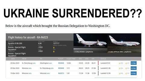 Russian officials arrived in Washington, DC to discuss the terms of Ukraine’s SURRENDER