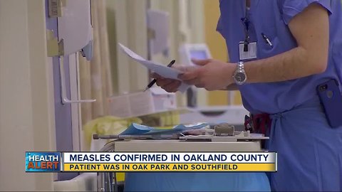 Measles confirmed in Oakland County