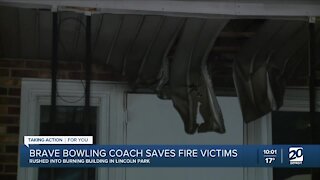Brave bowling coach saves fire victims