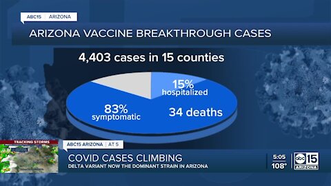 Delta variant of COVID-19 now dominant strain in Arizona