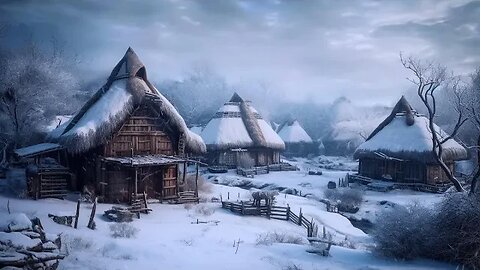Viking Ambience | Blowing Winds & Snow with Nordic Music | Viking Village