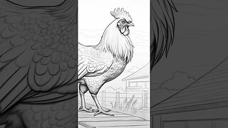 BARNYARD ROOSTERS Grayscale Coloring Book
