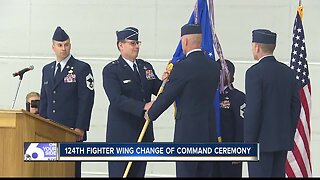 The change of command ceremony for the 124th Fighter Wing